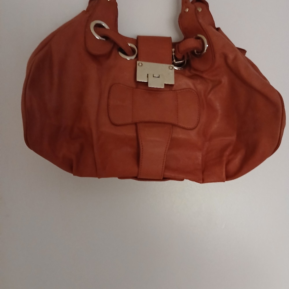 CHOCOLAT BLU Vintage  shoulder Bag Genuine Leather color red Belted design
